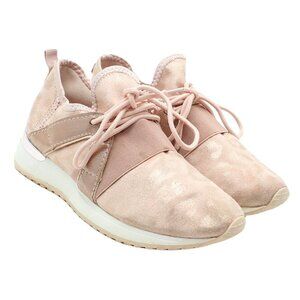 Top Moda Pink Leopard Print Fabric Sneakers